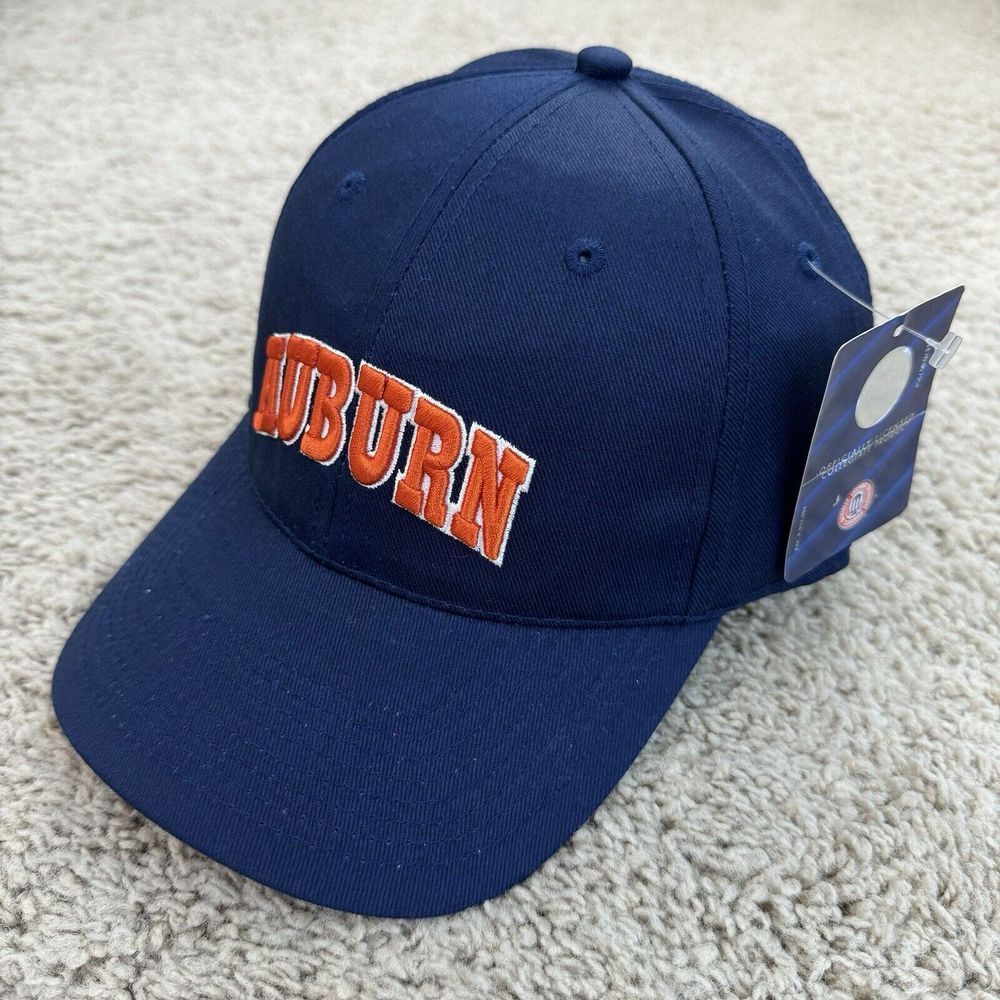 Auburn Tigers‎ Hat Blue Orange Arched Spellout Strapback NCAA War Eagle Cap NWT